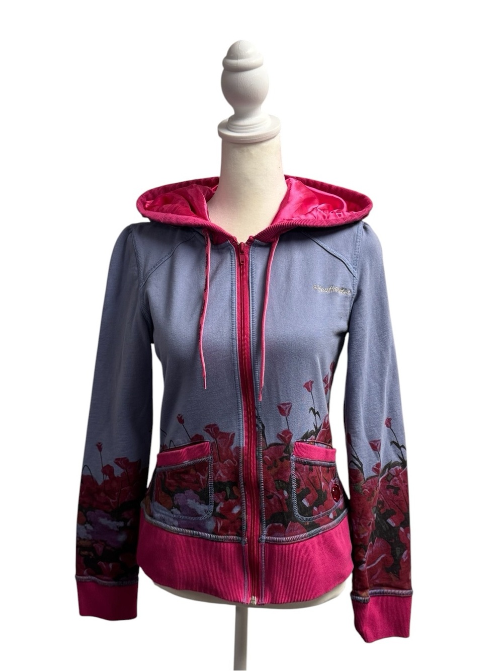 Heatherette Vintage Y2K Wizard of Oz Full Zip Hoodie Sweatshirt Purple Medium